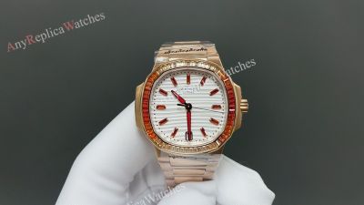 Patek Philippe Nautilus Women 35.2mm 9015 Movement Diamond Bezel Watch